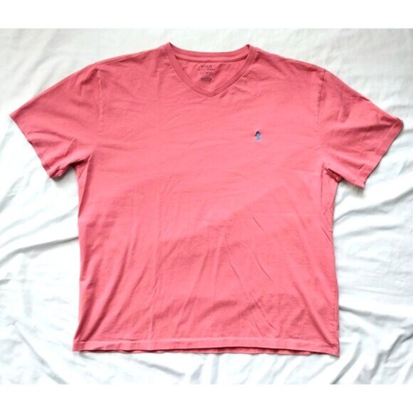 Polo Ralph Lauren Women's Pink V Neck Short Sleeve T Shirt Large - Picture 2 of 4